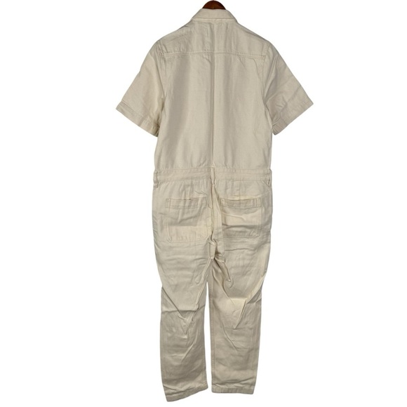 Everlane The Short Sleeve Denim Overall in Cream Size 8 - Picture 3 of 7